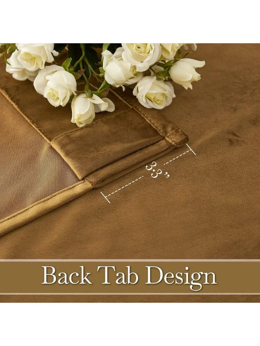 Luxurious Gold Brown Velvet Curtains for Living Room, 90